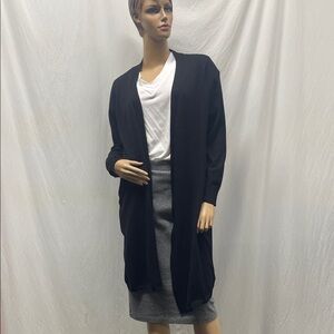 Time and Tru Women's Black Open Front Cardigan Sweater